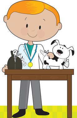Vet and Dog clipart