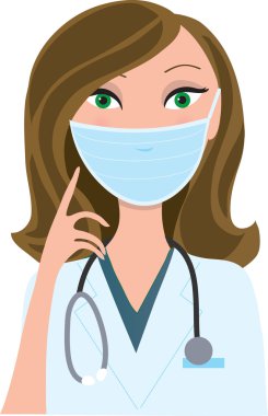 Woman Medical Mask clipart