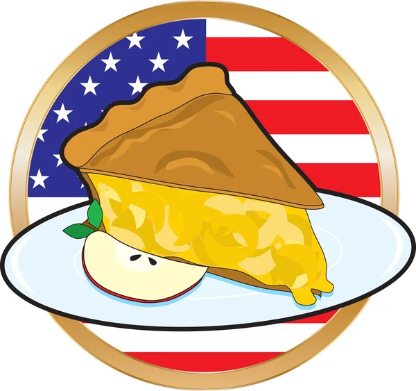 Torta de maçã bandeira americana — Vetor de Stock