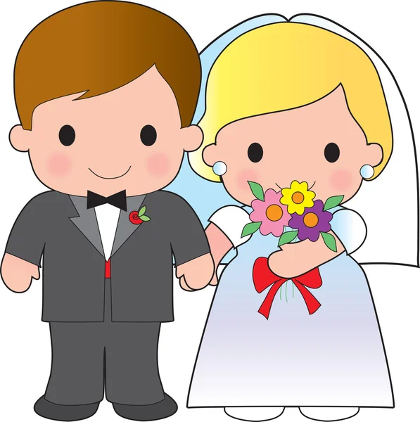 Menyasszony és a vőlegény — Stock Vector