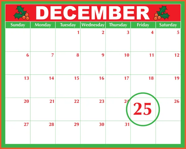 Vánoční kalendář — Stockový vektor