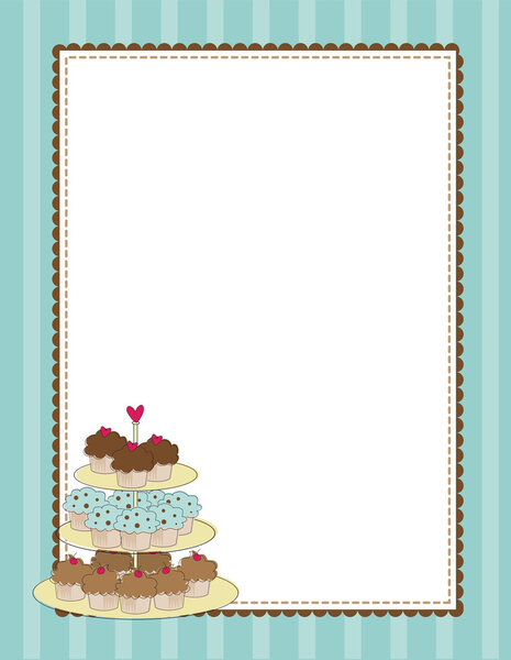 Cupcake Border Blue