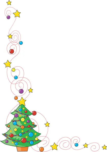 Coin arbre de Noël — Image vectorielle