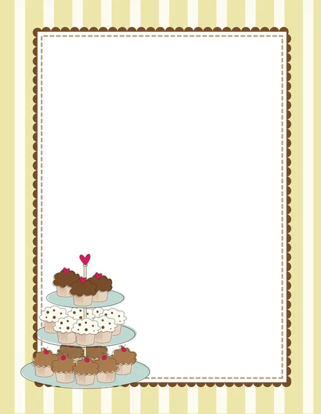 Cupcake Bordure Jaune — Image vectorielle