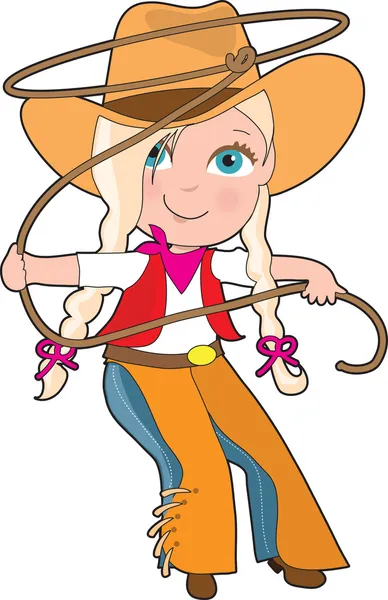 Cowgirl bambino — Vettoriale Stock