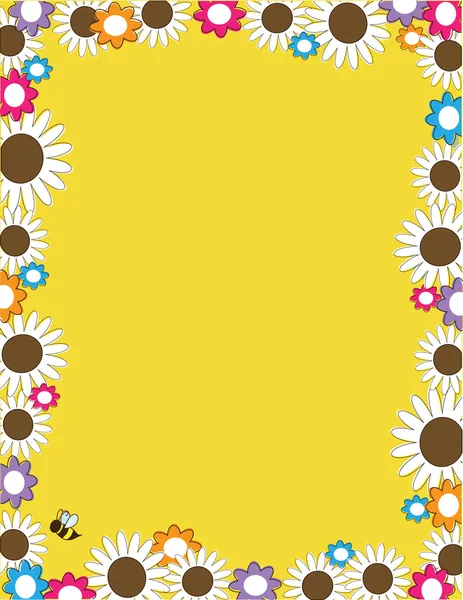 Marguerite bordure pleine fleur — Image vectorielle