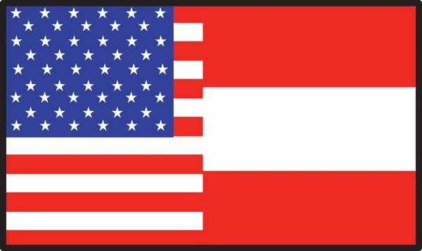 Amerika Österrike flagga — Stock vektor