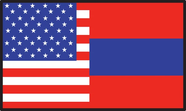 Amerika Arménie vlajka — Stockový vektor