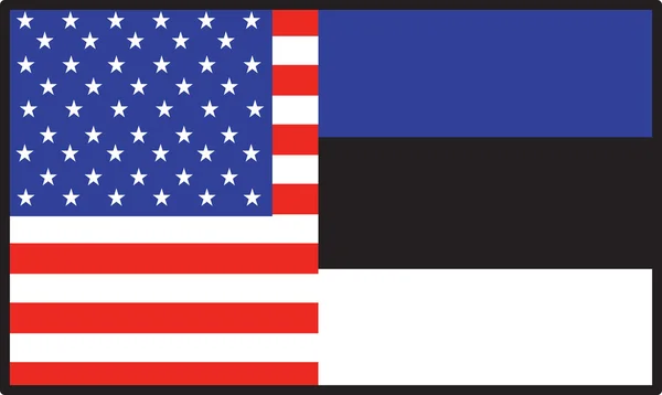 América Estónia Bandeira —  Vetores de Stock