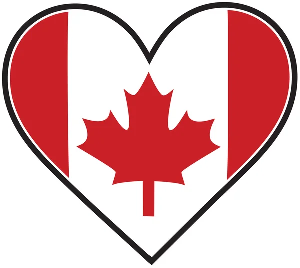 Kanadische Herzfahne — Stockvektor