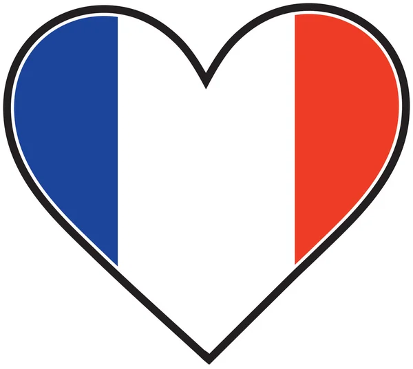 Francia szív zászló — Stock Vector