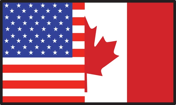 アメリカ カナダの国旗 — ストックベクタ