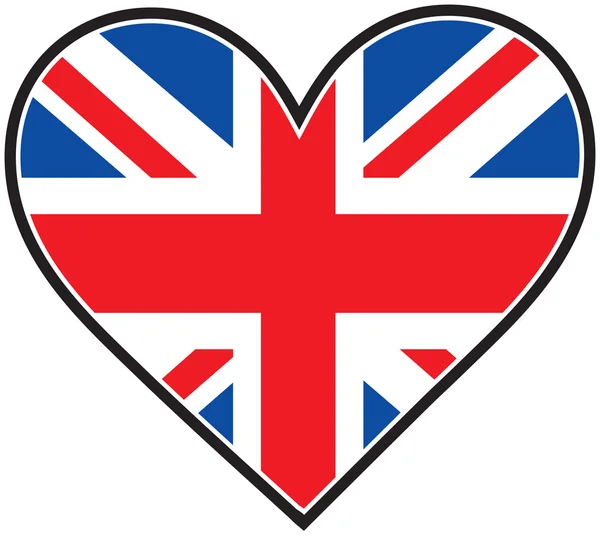 Inglaterra Bandeira do coração — Vetor de Stock