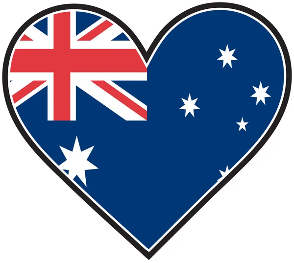 Bandera del corazón de Australia — Archivo Imágenes Vectoriales