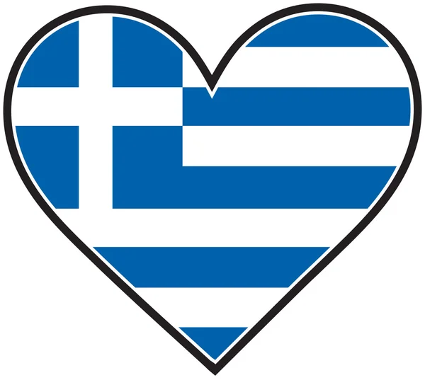 Grecka flaga serca — Wektor stockowy