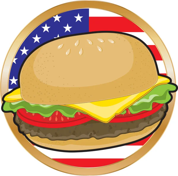 Американський прапор гамбургер — стоковий вектор