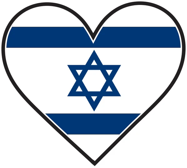 Israel Heart Flag — Stock Vector