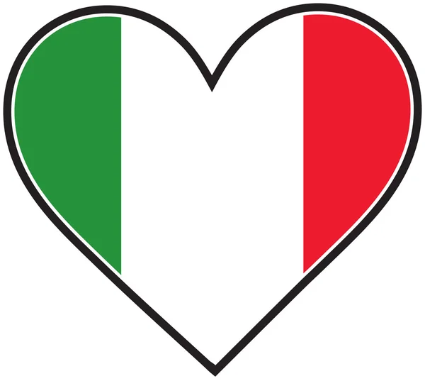 Bandera del corazón de Italia — Archivo Imágenes Vectoriales