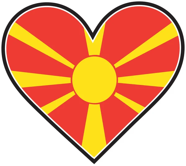 Vlajka Makedonie srdce — Stockový vektor