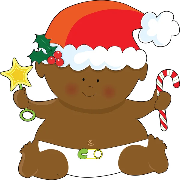 Bebé Navidad Negro — Archivo Imágenes Vectoriales