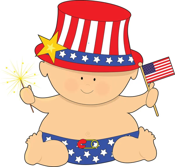 Baby Fourth of July — Stock Vector