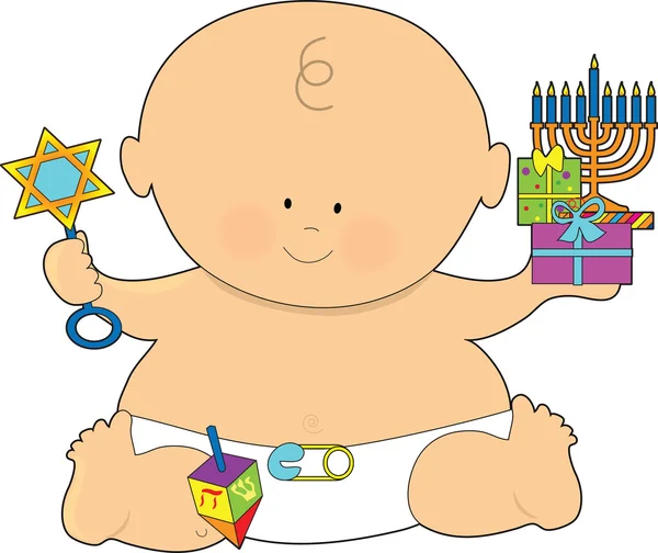 Bambino Hanukkah — Vettoriale Stock
