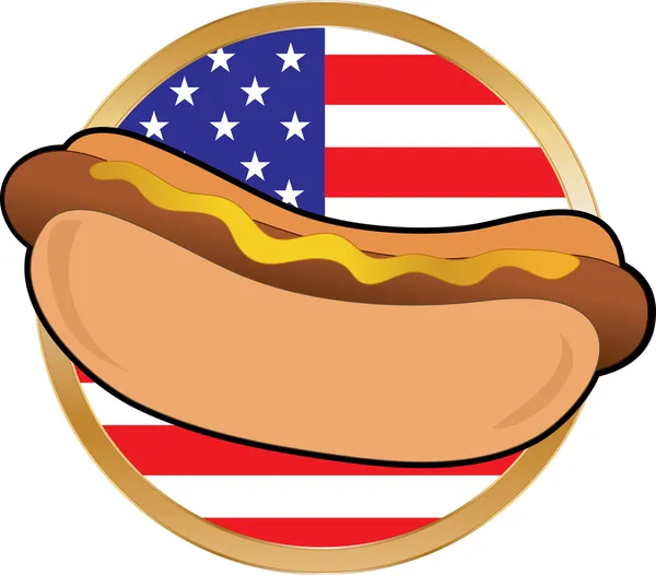 Hot Dog American Flag — Stock Vector