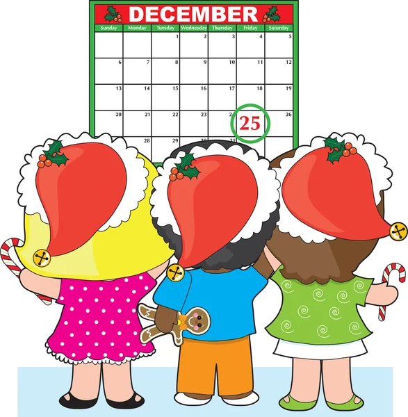 Calendário de Natal para crianças —  Vetores de Stock