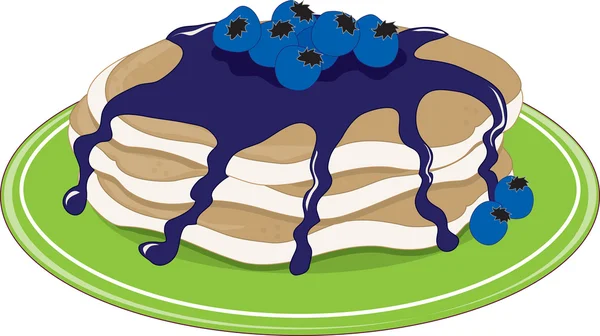 ブルーベリーのパンケーキ — ストックベクタ