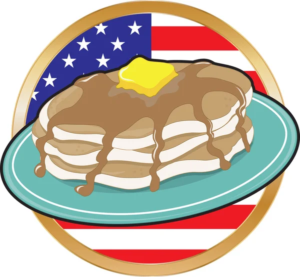 팬케이크 미국 국기 — 스톡 벡터