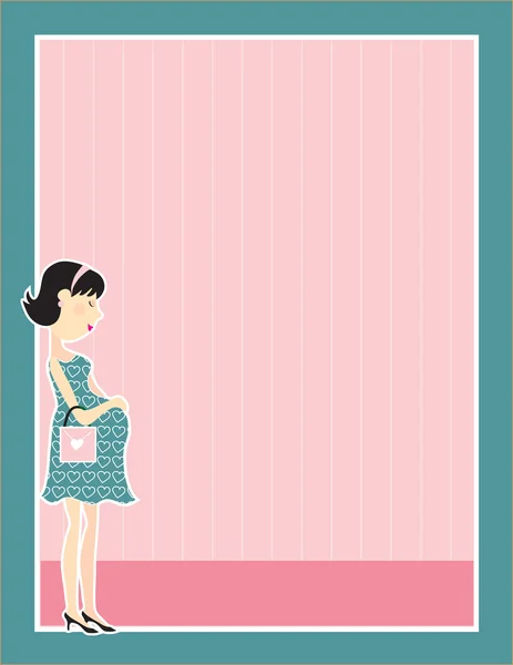 怀孕的女人边框 — 图库矢量图片