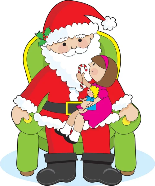 Santa and Child — Stock Vector