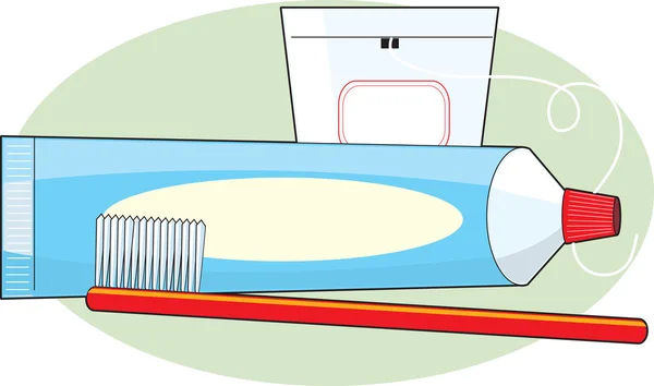 Зубна паста і пензля — стоковий вектор