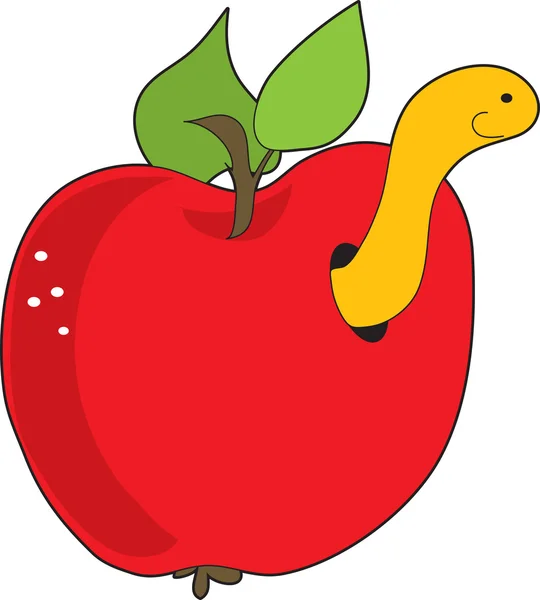 Яблоко и червь — стоковый вектор