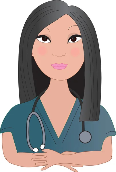 Asiatische Krankenschwester — Stockvektor
