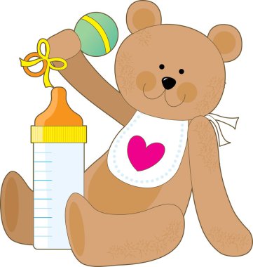 Baby Bottle and Bib clipart