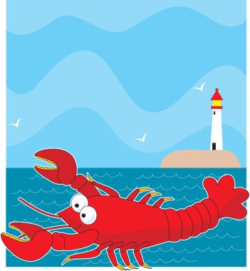 Lobster Light House clipart