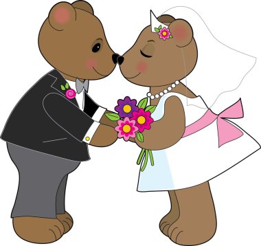 Teddy Wedding clipart