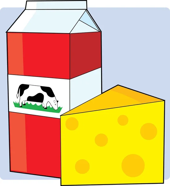 Käse und Milch — Stockvektor