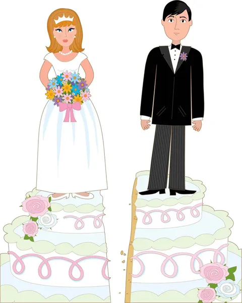 Divorce Cake — Stock Vector