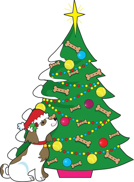 Doggie Christmas Tree — Stock Vector