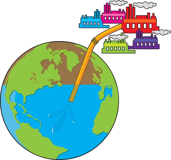 Stock vector Earth Losing Water