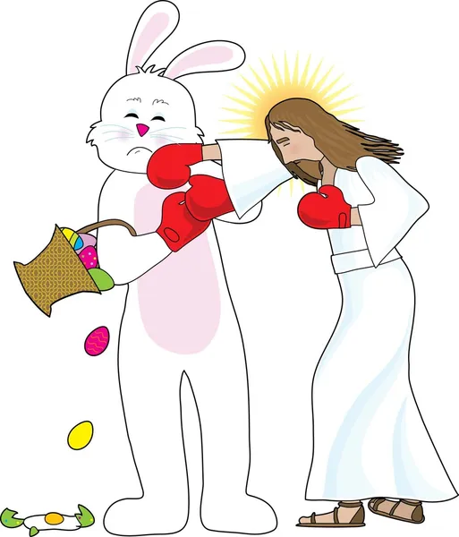 stock vector Jesus versus The Bunny