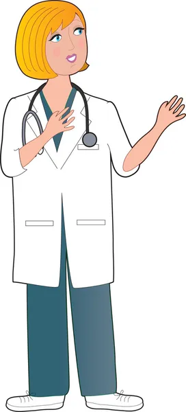 Enfermera rubia de pie — Archivo Imágenes Vectoriales