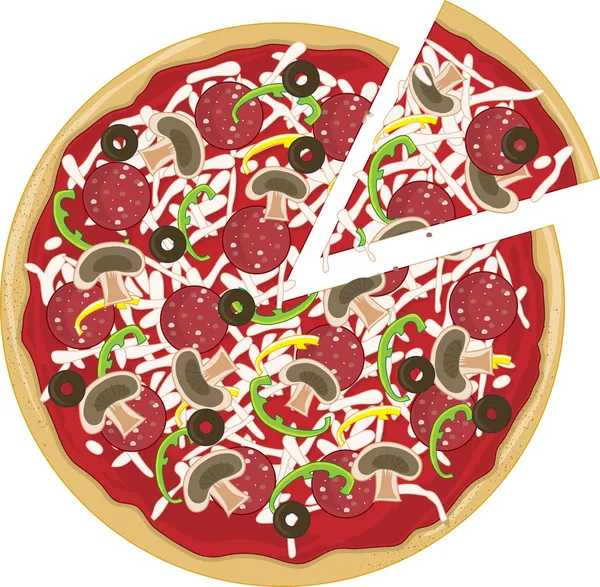 Pizza Slice isär — Stock vektor