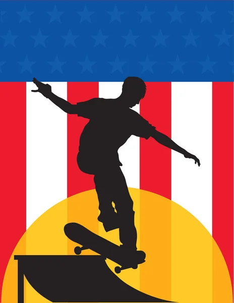 Skateboarder ΗΠΑ — Διανυσματικό Αρχείο
