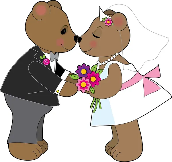 Teddy γάμου — Διανυσματικό Αρχείο
