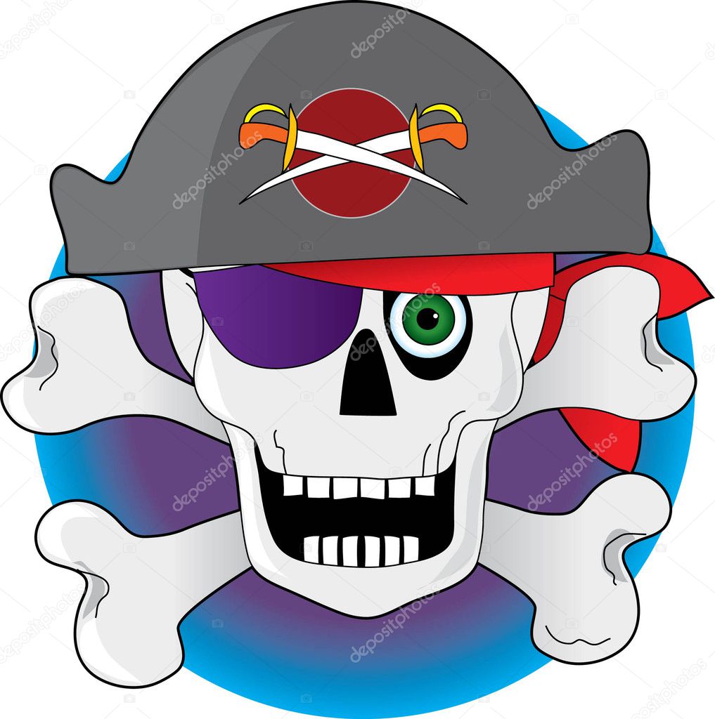 Skull And Crossbones Pirate With Eye Patch Premium Vector In Adobe