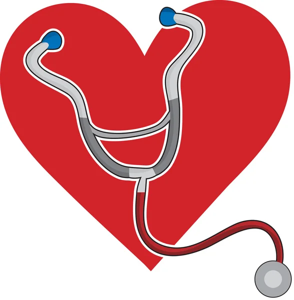 Stethoskop und Herz — Stockvektor