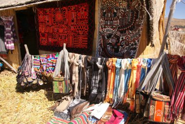 Souvenirs from uros island, Peru clipart